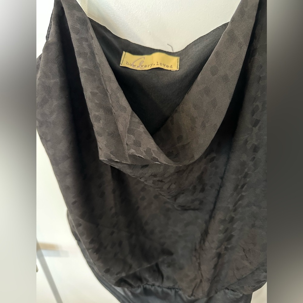 Black patterned blouse bodysuit